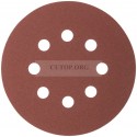 Круги абразивные шлифовальные перфорированные на ворсовой основе под "липучку" (Р120, 125 мм, 5шт.), CUTOP Profi