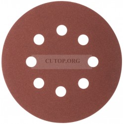 Круги абразивные шлифовальные перфорированные на ворсовой основе под "липучку" (Р150, 125 мм, 5шт.), CUTOP Profi