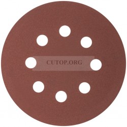 Круги абразивные шлифовальные перфорированные на ворсовой основе под "липучку" (Р180, 125 мм, 5шт.), CUTOP Profi
