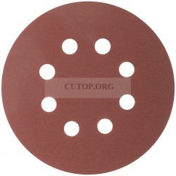 Круги абразивные шлифовальные перфорированные на ворсовой основе под "липучку" (Р220, 125 мм, 5шт.), CUTOP Profi