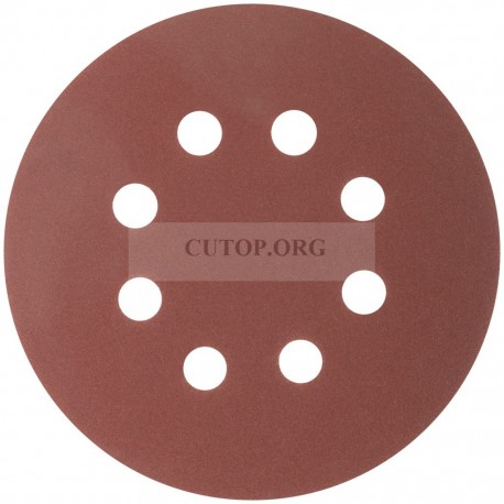 Круги абразивные шлифовальные перфорированные на ворсовой основе под "липучку" (Р220, 125 мм, 5шт.), CUTOP Profi