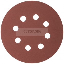 Круги абразивные шлифовальные перфорированные на ворсовой основе под "липучку" (Р240, 125 мм, 5шт.), CUTOP Profi