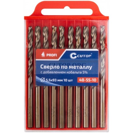 Сверло по металлу Cutop Profi с кобальтом 5%, 5,5х93 мм (10шт)
